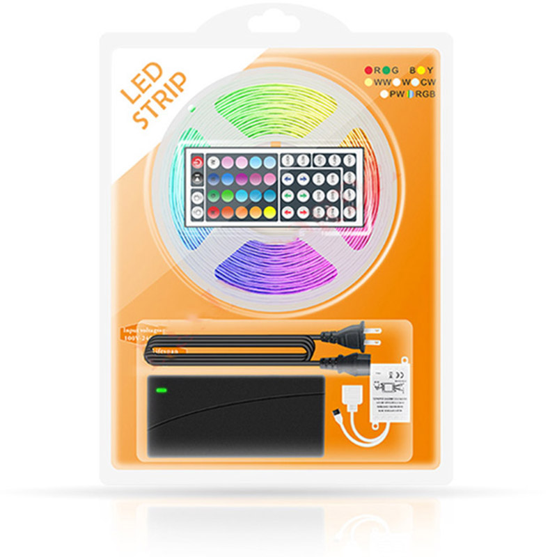 DC12V 16.4ft/5m 5050RGB Glue-drop Multi Colorful Discoloration LED Light Strip Kit Flexible Blister Light Strip With 44 Key Remote Control DC12V 16.4ft/5m 5050RGB Glue-drop Multi Colorful Discoloration LED Light Strip Kit Flexible Blister Light Strip With 44 Key Remote Control